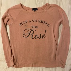 Pink PJ Salvage Stop and Smell the Rosé Long Sleeve Sweater